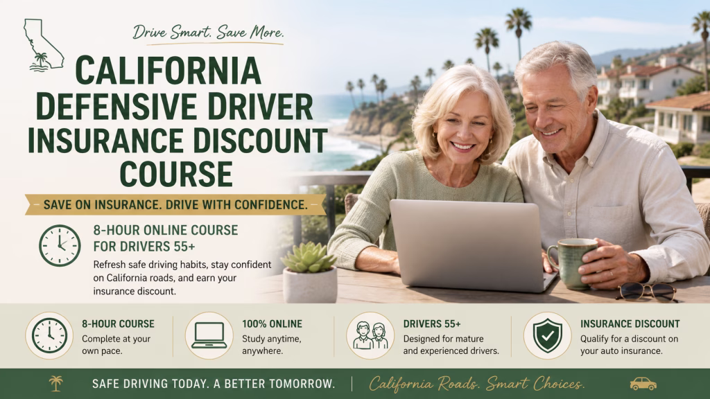 California Defensive Driver Course for Insurance Discount - 8 hour