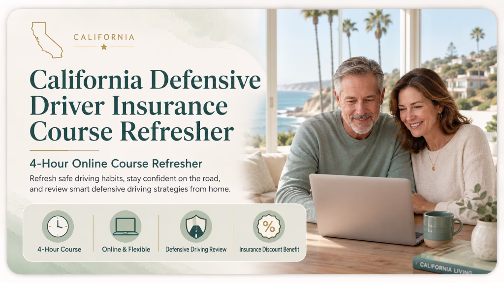 California Defensive Driver Insurance Discount - Refresher - 4 hour