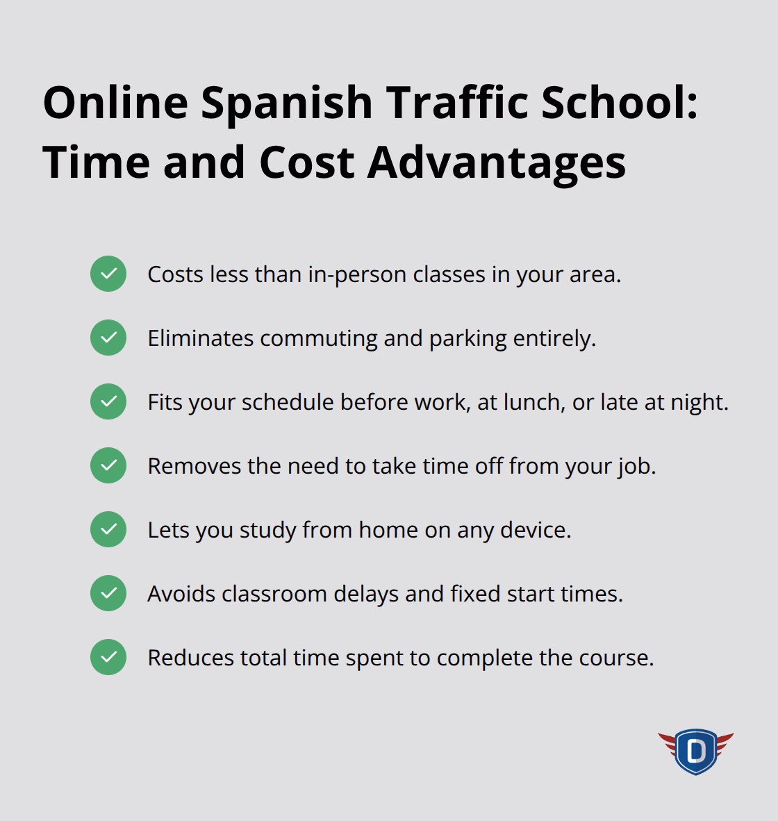 Key benefits that save money and time for Spanish-speaking drivers in the United States - Online traffic school Spanish