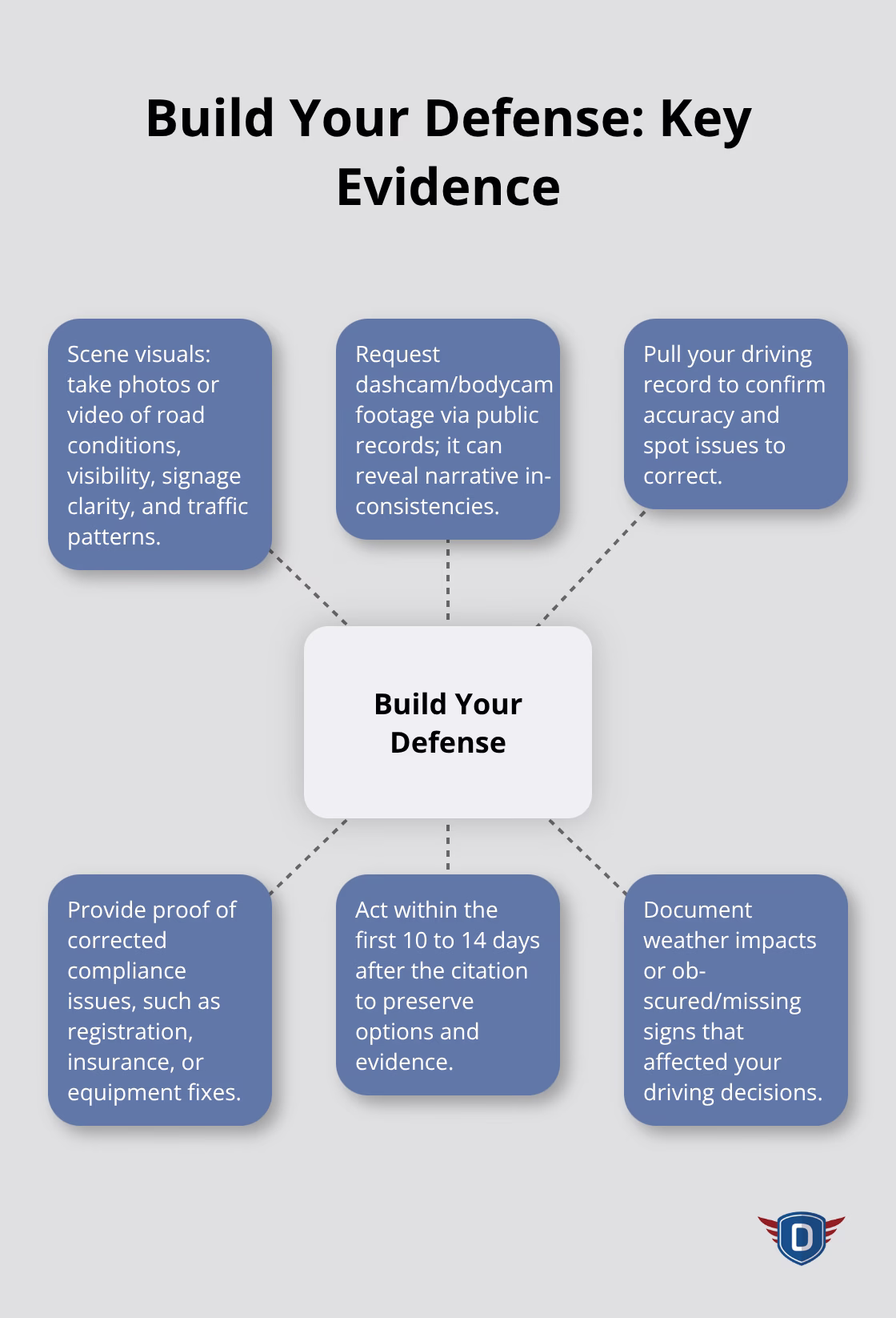 Essential evidence and actions to gather after receiving a traffic citation