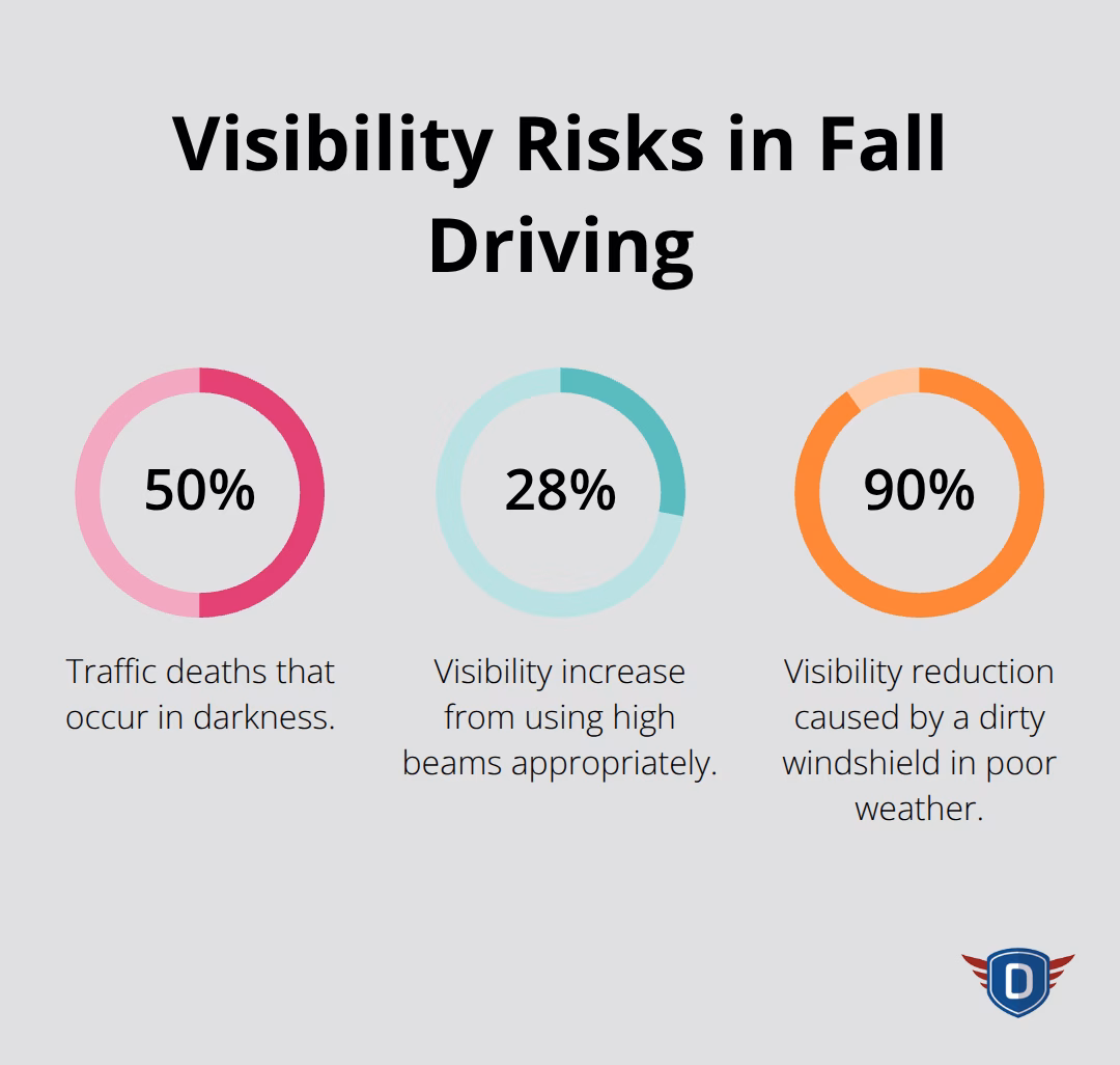 Chart highlighting visibility-related fall driving risks by percentage. - fall driving safety tips
