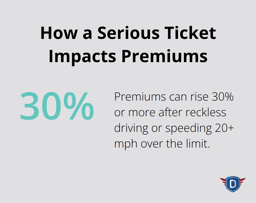 Premium increase after major speeding or reckless driving conviction - Florida traffic safety guidelines