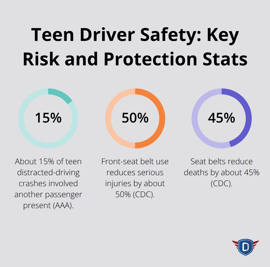 Percent-based teen driving risks and protections: passengers and seat belt effects. - parent teen driving contract