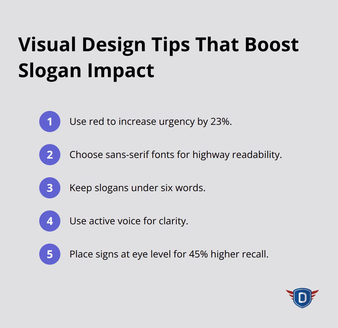 Compact checklist of design best practices for high-recall safety slogans. - slogans related to road safety